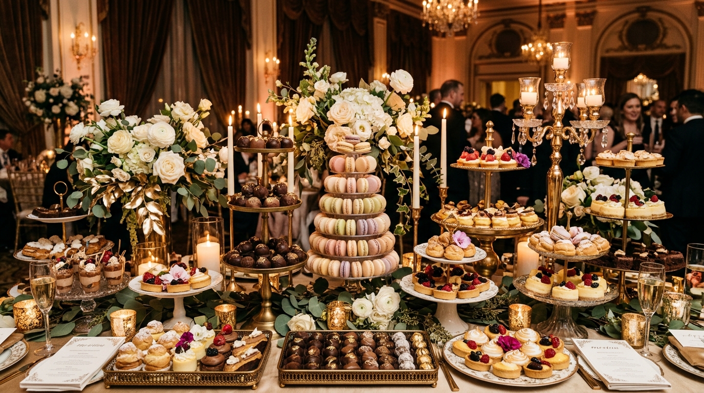 Mesa dulce para eventos de lujo